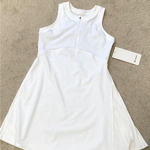 Lululemon Grid-Texture Sleeveless White Tennis Dress